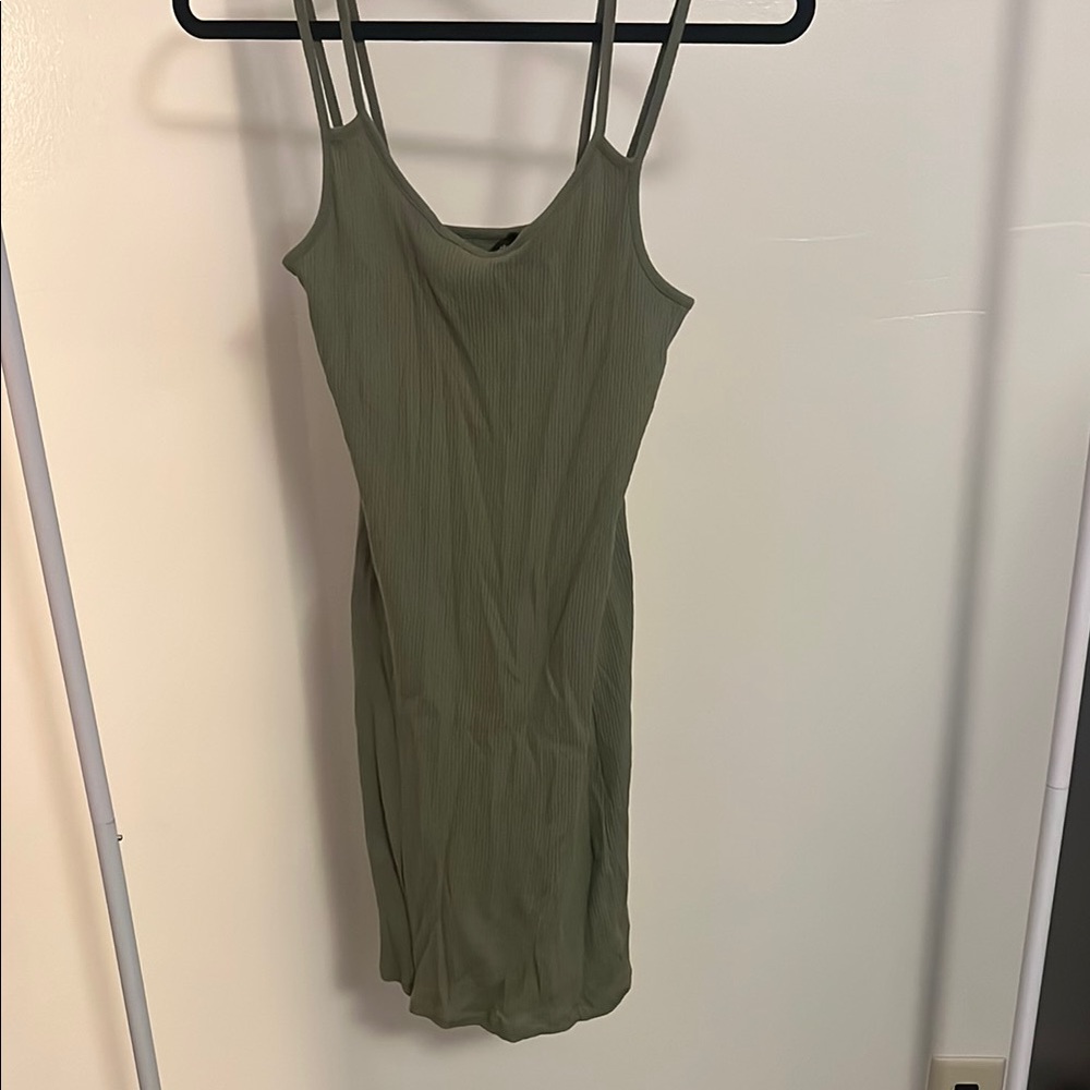 Olive Green Sleeveless Dress